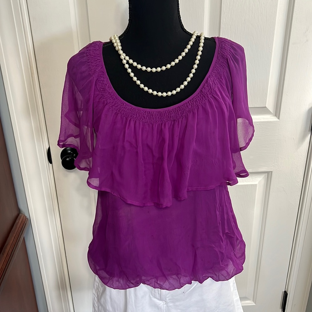 Purple silk blouse